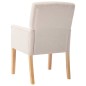 vidaXL Silla de comedor con reposabrazos de tela beige vidaXL Silla de comedor con reposabrazos de tela beige