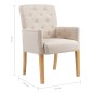 vidaXL Silla de comedor con reposabrazos de tela beige vidaXL Silla de comedor con reposabrazos de tela beige