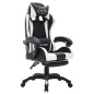 vidaXL Silla gaming con luces LED RGB cuero sintético blanco y negro vidaXL Silla gaming con luces LED RGB cuero sintético blanco y negro