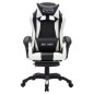 vidaXL Silla gaming con luces LED RGB cuero sintético blanco y negro vidaXL Silla gaming con luces LED RGB cuero sintético blanco y negro