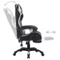 vidaXL Silla gaming con luces LED RGB cuero sintético blanco y negro vidaXL Silla gaming con luces LED RGB cuero sintético blanco y negro
