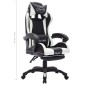 vidaXL Silla gaming con luces LED RGB cuero sintético blanco y negro vidaXL Silla gaming con luces LED RGB cuero sintético blanco y negro