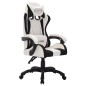 vidaXL Silla gaming con luces LED RGB cuero sintético blanco y negro vidaXL Silla gaming con luces LED RGB cuero sintético blanco y negro