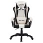 vidaXL Silla gaming con luces LED RGB cuero sintético blanco y negro vidaXL Silla gaming con luces LED RGB cuero sintético blanco y negro
