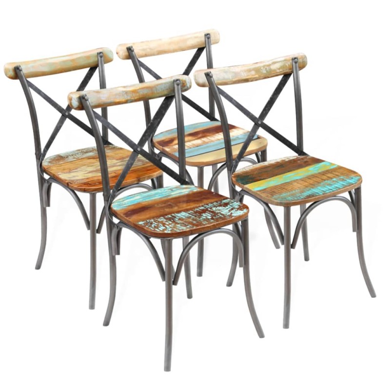 vidaXL Sillas de comedor 4 unidades madera maciza reciclada vidaXL Sillas de comedor 4 unidades madera maciza reciclada