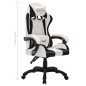 vidaXL Silla gaming con luces LED RGB cuero sintético blanco y negro vidaXL Silla gaming con luces LED RGB cuero sintético blanco y negro
