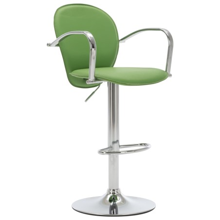 vidaXL Taburete de cocina con reposabrazos cuero sintético verde