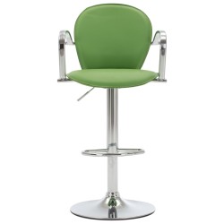 vidaXL Taburete de cocina con reposabrazos cuero sintético verde