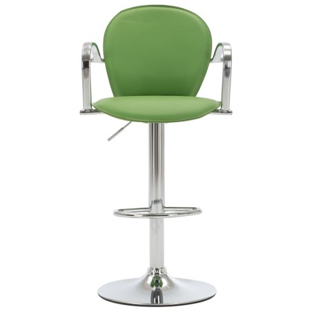 vidaXL Taburete de cocina con reposabrazos cuero sintético verde