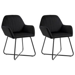 vidaXL Sillas de comedor 2 unidades terciopelo negro