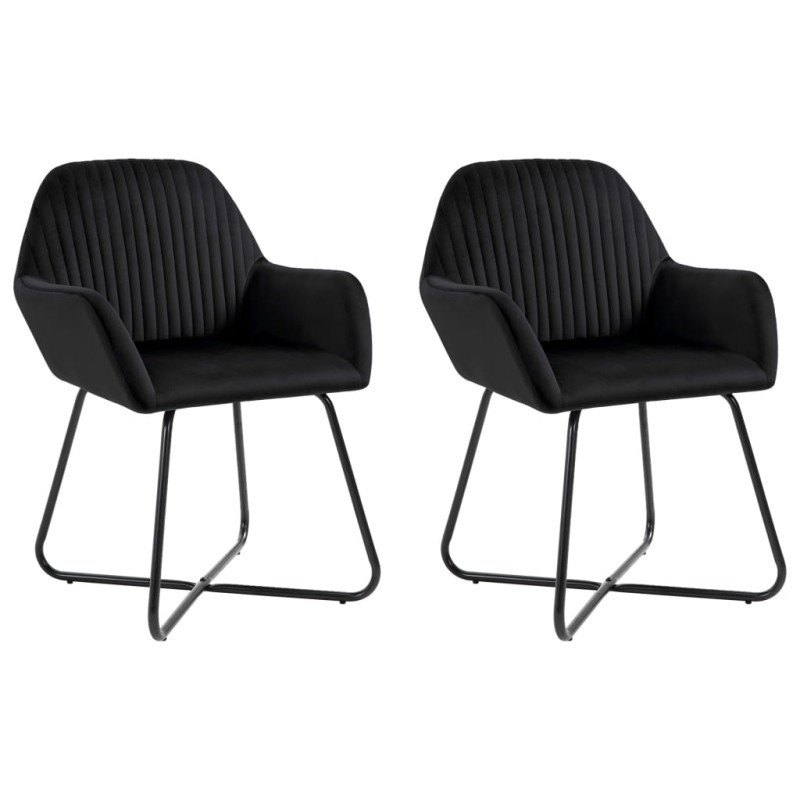 vidaXL Sillas de comedor 2 unidades terciopelo negro vidaXL Sillas de comedor 2 unidades terciopelo negro