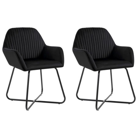 vidaXL Sillas de comedor 2 unidades terciopelo negro