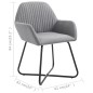 vidaXL Sillas de comedor giratorias 2 unidades tela gris claro