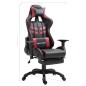 vidaXL Silla gaming con reposapiés cuero sintético color vino tinto vidaXL Silla gaming con reposapiés cuero sintético color vino tinto