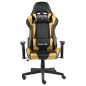 vidaXL Silla gaming giratoria PVC dorado vidaXL Silla gaming giratoria PVC dorado