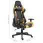vidaXL Silla gaming giratoria PVC dorado vidaXL Silla gaming giratoria PVC dorado