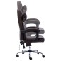 vidaXL Silla de oficina de masaje de cuero sintético marrón