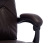 vidaXL Silla de oficina de masaje de cuero sintético marrón