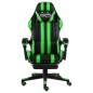 vidaXL Silla gaming con reposapiés cuero sintético negro y verde vidaXL Silla gaming con reposapiés cuero sintético negro y verde