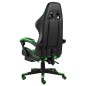 vidaXL Silla gaming con reposapiés cuero sintético negro y verde vidaXL Silla gaming con reposapiés cuero sintético negro y verde