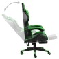 vidaXL Silla gaming con reposapiés cuero sintético negro y verde vidaXL Silla gaming con reposapiés cuero sintético negro y verde