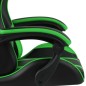vidaXL Silla gaming con reposapiés cuero sintético negro y verde vidaXL Silla gaming con reposapiés cuero sintético negro y verde