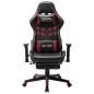 vidaXL Silla de gaming reposapiés cuero sintético negro y rojo tinto vidaXL Silla de gaming reposapiés cuero sintético negro y rojo tinto