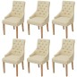 vidaXL Sillas de comedor 6 unidades tela color crema vidaXL Sillas de comedor 6 unidades tela color crema