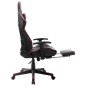 vidaXL Silla de gaming reposapiés cuero sintético negro y rojo tinto vidaXL Silla de gaming reposapiés cuero sintético negro y rojo tinto