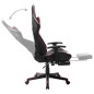 vidaXL Silla de gaming reposapiés cuero sintético negro y rojo tinto vidaXL Silla de gaming reposapiés cuero sintético negro y rojo tinto