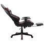 vidaXL Silla de gaming reposapiés cuero sintético negro y rojo tinto vidaXL Silla de gaming reposapiés cuero sintético negro y rojo tinto