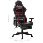 vidaXL Silla de gaming reposapiés cuero sintético negro y rojo tinto vidaXL Silla de gaming reposapiés cuero sintético negro y rojo tinto