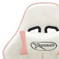 vidaXL Silla de gaming de cuero sintético blanco y rosa vidaXL Silla de gaming de cuero sintético blanco y rosa