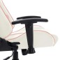 vidaXL Silla de gaming de cuero sintético blanco y rosa vidaXL Silla de gaming de cuero sintético blanco y rosa