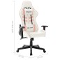 vidaXL Silla de gaming de cuero sintético blanco y rosa vidaXL Silla de gaming de cuero sintético blanco y rosa