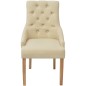 vidaXL Sillas de comedor 6 unidades tela color crema vidaXL Sillas de comedor 6 unidades tela color crema