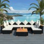 vidaXL Muebles de jardín y cojines 7 piezas ratán sintético negro vidaXL Muebles de jardín y cojines 7 piezas ratán sintético negro
