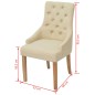 vidaXL Sillas de comedor 6 unidades tela color crema vidaXL Sillas de comedor 6 unidades tela color crema