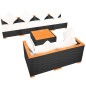 vidaXL Muebles de jardín y cojines 7 piezas ratán sintético negro vidaXL Muebles de jardín y cojines 7 piezas ratán sintético negro