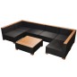 vidaXL Muebles de jardín y cojines 7 piezas ratán sintético negro vidaXL Muebles de jardín y cojines 7 piezas ratán sintético negro