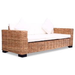 vidaXL Conjunto de sofás 15 piezas ratán natural