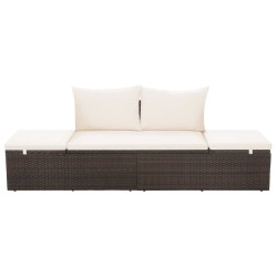 vidaXL Cama de jardín 195x60 cm ratán sintético marrón