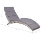 vidaXL Tumbona con cojín ratán sintético gris vidaXL Tumbona con cojín ratán sintético gris