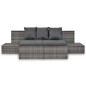 vidaXL Set de muebles de jardín 4 pzas y cojines ratán sintético gris vidaXL Set de muebles de jardín 4 pzas y cojines ratán sintético gris