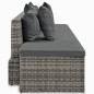 vidaXL Set de muebles de jardín 4 pzas y cojines ratán sintético gris vidaXL Set de muebles de jardín 4 pzas y cojines ratán sintético gris