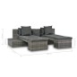 vidaXL Set de muebles de jardín 4 pzas y cojines ratán sintético gris vidaXL Set de muebles de jardín 4 pzas y cojines ratán sintético gris