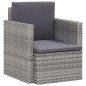 vidaXL Sillón de jardín con cojines ratán sintético gris