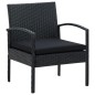 vidaXL Sillón de jardín con cojín ratán sintético negro vidaXL Sillón de jardín con cojín ratán sintético negro