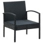 vidaXL Sillón de jardín con cojín ratán sintético negro vidaXL Sillón de jardín con cojín ratán sintético negro