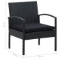 vidaXL Sillón de jardín con cojín ratán sintético negro vidaXL Sillón de jardín con cojín ratán sintético negro